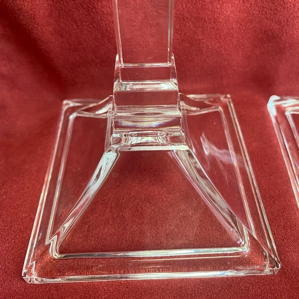 Pair of Glass Candlestick Holders
